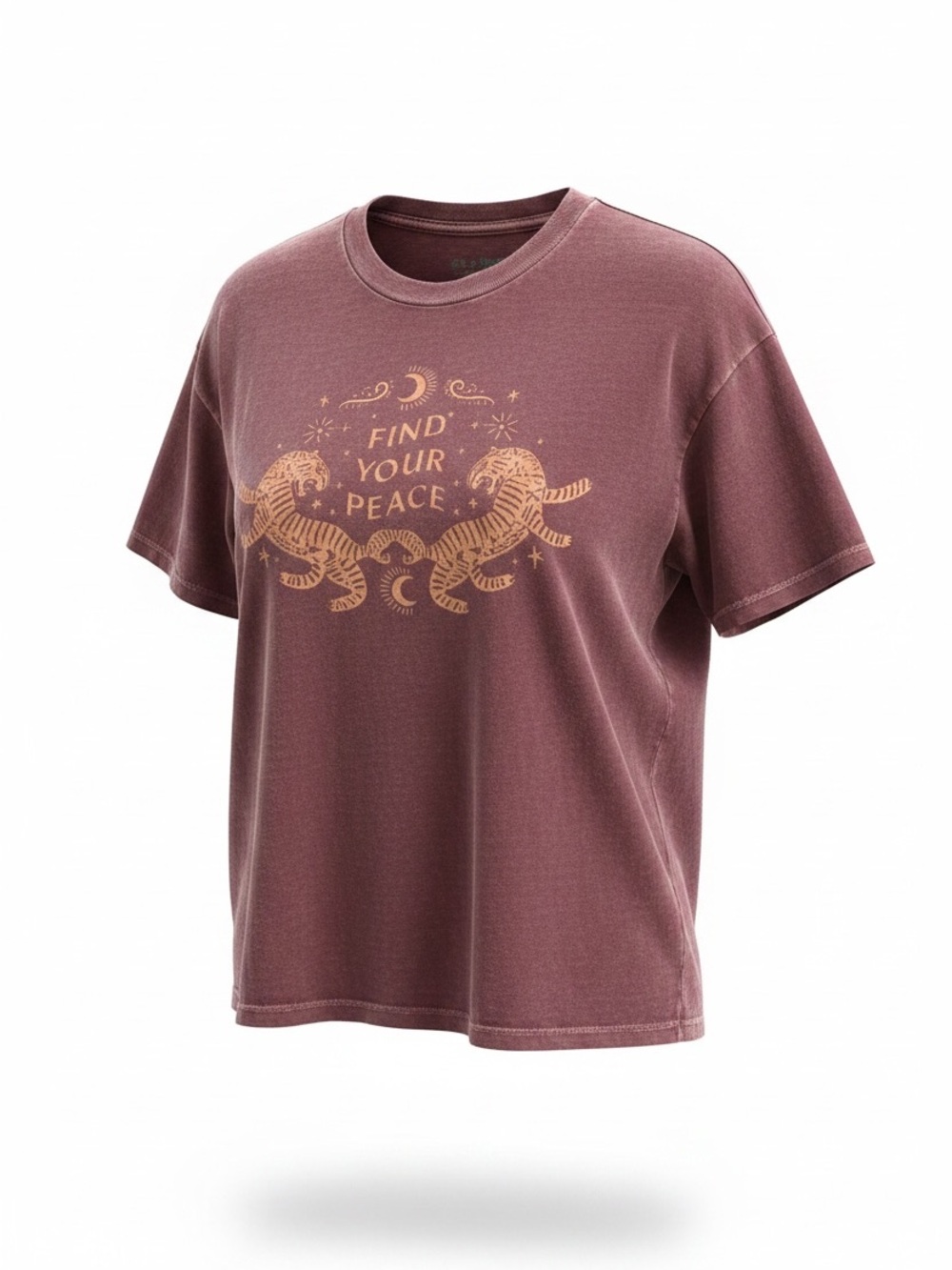 Oversized Find Your Peace Tiger Graphic Tee - SKU 1178